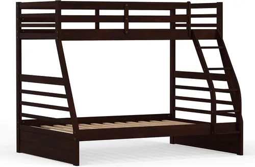 Miniatura 4 de Glenwillow Home Litera Plana de madera maciza individual sobre cama matrimonial, color espresso