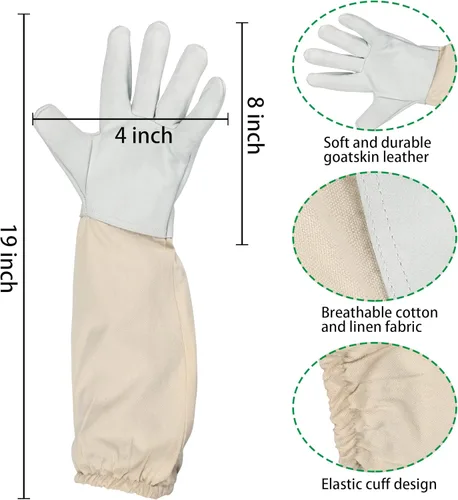 Miniatura 5 de Xgunion Traje de apicultor profesional, con chaqueta, pantalones y guantes