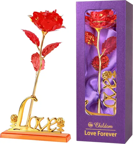 Miniatura 11 de Esta rosa con los colores del arcoíris y una base con la palabra Love es un regalo único para cumpleaños o Día de la Madre para madres, futuras