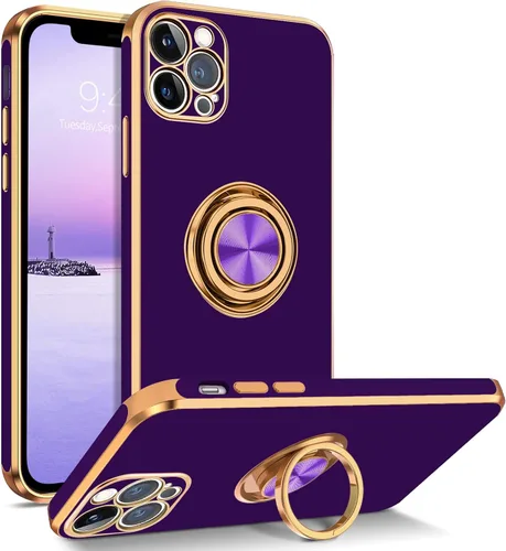 Miniatura 7 de BENTOBEN Funda para iPhone 12 Pro Max, iPhone 12 Pro Max con soporte de anillo de rotación atril flexible de TPU a prueba de golpes, protección