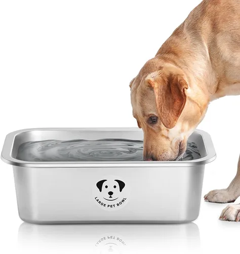 Miniatura 11 de Cuencos de Acero Inoxidable para Perros Grandes, Cuencos de Alimento de Perro de Metal de Alta Capacidad, Cuenco de Comida y Agua para Perros Acero
