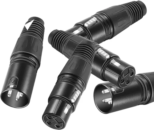 Miniatura 5 de Neewer Micro Snake 3 Pin XLR Cargador Conector 20pcs Audio Jack Micrófono Conector con Cable Cargador 10 Macho y 10 Conectores Hembra Aleación