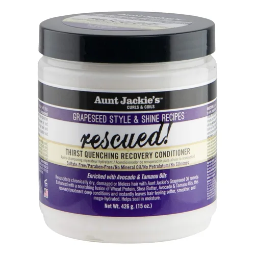 Miniatura 16 de Aunt Jackie's Grapeseed Style and Shine Recipes Frizz Patrol Anti-Poof Setting Mousse para el cabello, establece estilos de cabello rizado en su