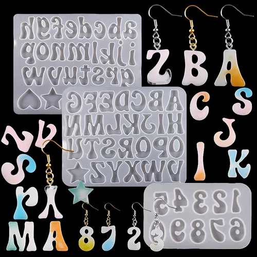 Paquete de 3 moldes de silicona mini con letras del alfabeto de resina para hacer jabón y velas, decoración del hogar, molde 3D de animales