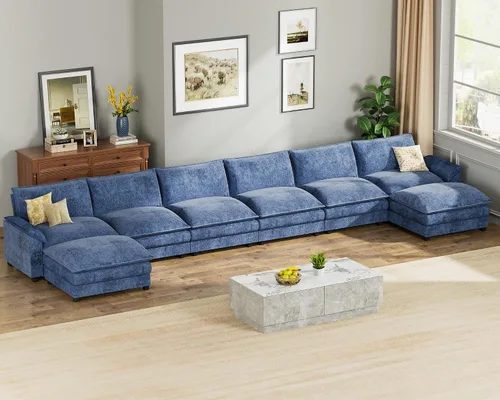 Miniatura 18 de Homall Sofá Seccional Modular de 80", Sofá Biplaza con Cojín de Doble Capa, Combinación DIY de Chenille Profundo Sofá Nube de 2 Asientos para Sala