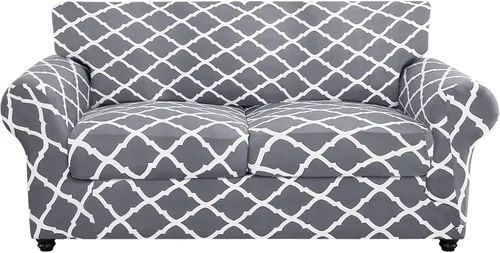 Miniatura 52 de SearchI Funda elástica para sofá con estampado, Fundas para sofá con diseño floral, 2 piezas de funda elástica para sillón con funda de cojín