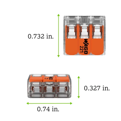 Miniatura 2 de Wago 221-413 LEVER-NUTS 3 Conductor Compact Connectors 2500 PK