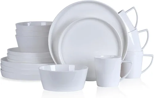Miniatura 19 de Stone Lain Alexandria - Juego de vajilla de 16 piezas de porcelana china, blanco