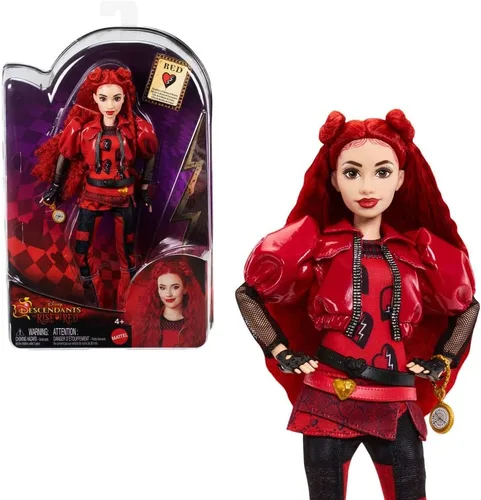 Mattel Disney Descendants: La Rebelión de Red Muñeca de Moda y Accesorio – Rojo, Hija de la Reina de Corazones con Ropa Inspirada en la Película y