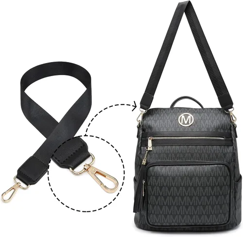 Miniatura 95 de MKP COLLECTION Mochila de moda para mujer, bolsa convertible grande para mujer, mochila de viaje, bolsa de hombro, juego de 2 piezas con borla, Beige
