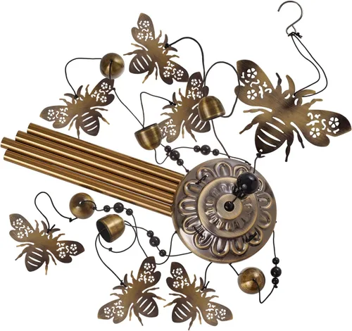 Miniatura 4 de Campanillas de viento de abejas para exteriores, regalos para mamá - Campanas conmemorativas de bronce, atrapavientos de simpatía móvil, decoración