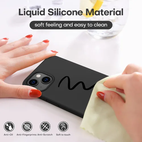 Miniatura 7 de CellEver Funda de silicona resistente para iPhone 13, protección militar contra caídas, protección elevada de pantalla y cámara, interior sin Negro