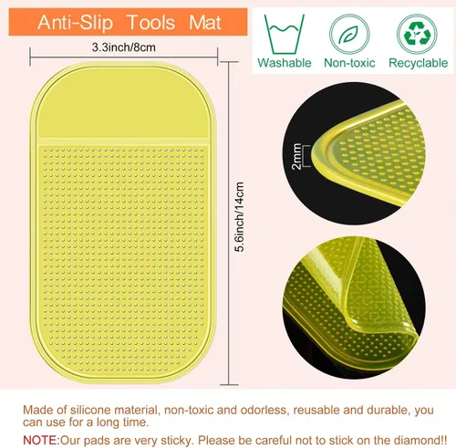 Miniatura 2 de Blulu 6 piezas de accesorios de pintura de arte de diamantes, herramientas antideslizantes, alfombrilla adhesiva, bandejas de pintura de diamante