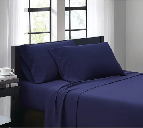 Miniatura 14 de TRULY SOFT Everyday - Juego de sábanas de poliéster turquesa de 4 piezas, tamaño matrimonial, color sólido, ropa de cama para adultos, certificado