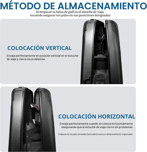 Miniatura 6 de UNIHIMAL Funda rígida para viajes de golf, funda de viaje de golf, máxima protección, impermeable y duradera, especialmente diseñada para palos
