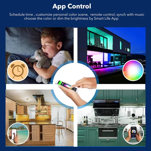 Miniatura 3 de Luces LED inteligentes para debajo del escritorio, color blanco y RGB que cambian de color regulables con control remoto. Alexa, habilitado