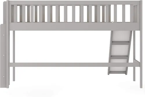 Miniatura 8 de Harper & Bright Designs Cama alta baja con tobogán para niños, cama individual tipo loft de madera para niños, niñas, niños, no necesita somier, gris