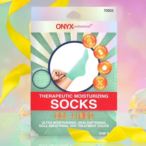 Onyx Professional Calcetines hidratantes de gel, tratamiento de pies secos de talla única para mujeres u hombres, calcetines de spa hidratantes para