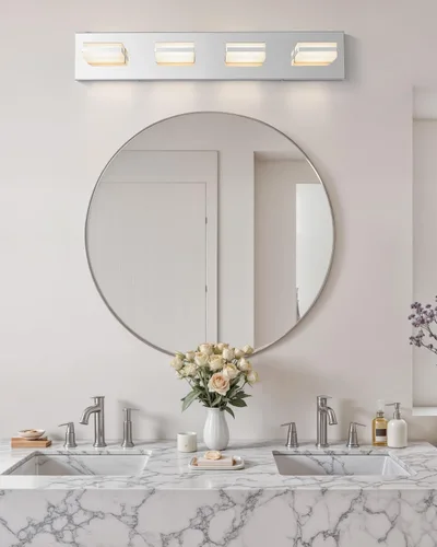 Miniatura 8 de VONLUCE Lámpara de tocador de baño, 3 luces LED modernas de tocador, luz de baño ajustable 3CCT con función de memoria, pantallas giratorias