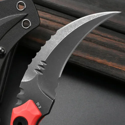 Miniatura 3 de Gtkii GTK691 Cuchillo de hoja fija D2 de acero con mango de nylon y fibra de vidrio con funda de Kydex para camping al aire libre, caza, senderismo