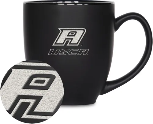 Miniatura 36 de Rico Industries - Taza de cerámica mate negra con grabado láser estándar de 15oz para NCAA (escuelas T & U) - Para bebidas calientes o frías