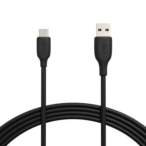 Amazon Basics - Cable de carga rápida USB-C a USB-A 2.0, 480Mbps de velocidad, certificado USB-IF, para Apple iPhone 16/15, iPad, Samsung Galaxy,