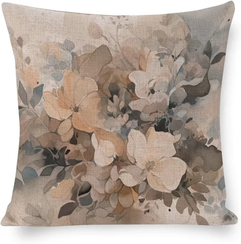 Miniatura 9 de Almohadas decorativas de acuarela y flores, funda de cojín decorativa moderna de 16 x 16 pulgadas, funda de almohada cuadrada decorativa de Acuarela