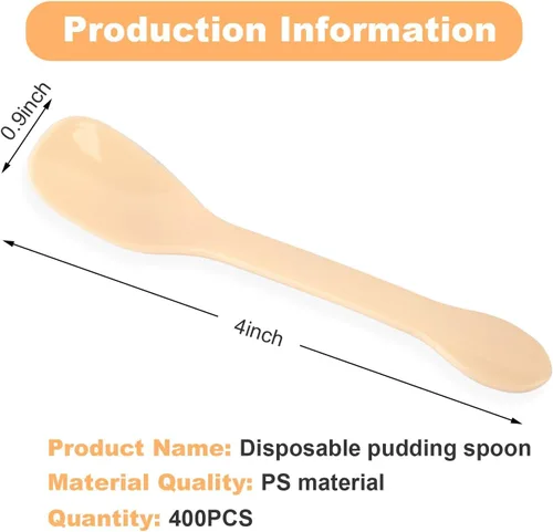 Miniatura 2 de 400 cucharas de postre desechables para degustación, mini cucharas de plástico para muestras de helado para tazas de postre en miniatura, muestreo