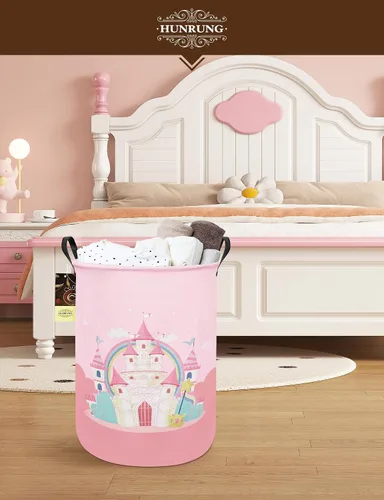 Miniatura 5 de Cesta de Ropa Sucia, Cesta de Almacenamiento de Tela de Lona Grande y Ligera, Organizador de Juguetes, Plegable, Impermeable para Dormitorios