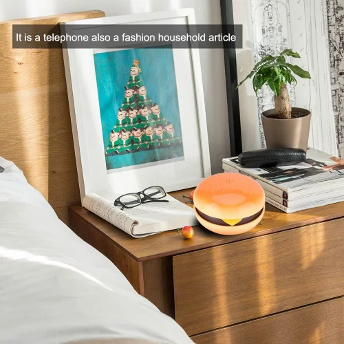 Miniatura 3 de Hamburger House Phone – Regalo novedoso de teléfono de hamburguesa para el hogar, restaurante, hotel, decoración de oficina