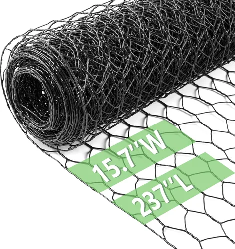 Miniatura 44 de Alambre de pollo de 13.7 pulgadas x 393.7 pulgadas, malla galvanizada hexagonal para jardín, valla de jardín para mascotas, conejos, pollos con 100