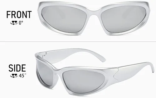 Miniatura 4 de PAMIX Gafas de sol envolventes a la moda para mujeres y hombres deportes vintage retro de los años 90 geniales tonos de los años 2000