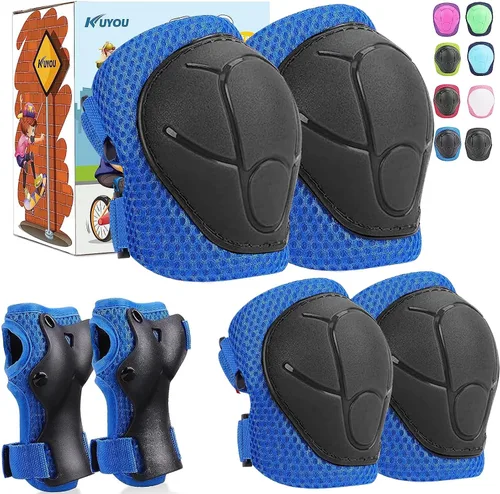 Miniatura 11 de KUYOU Rodilleras para Niños Coderas Protectores Equipo de Protección Conjunto Equipo de Seguridad para Patines de Ruedas Ciclismo Bicicleta BMX