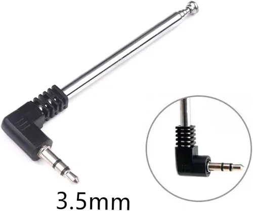 Miniatura 2 de Mini antena de radio FM de 0.138 in, antena FM telescópica masculina, paquete de 3, compatible con radio portátil, receptor estéreo para interiores