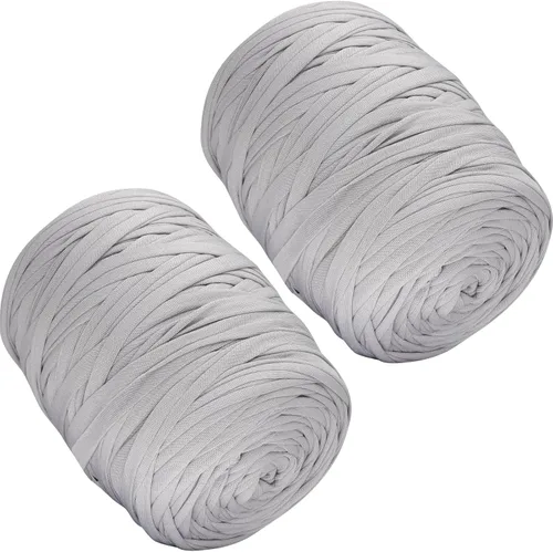 Miniatura 32 de 400g de hilo de tela elástica para tejer con ganchillo para DIY, 119 metros de hilo de espagueti grueso para tejer para proyectos de bolso, cesta