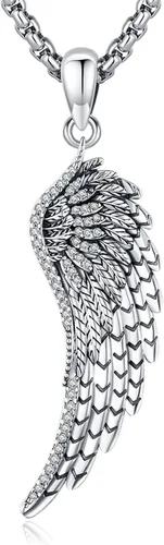 Miniatura 73 de Collar de alas de ángel de plata de ley 925, ángel de la guarda, enfermera RN caduceo, dije de ángel de cristal, joyería de regalo para mujer
