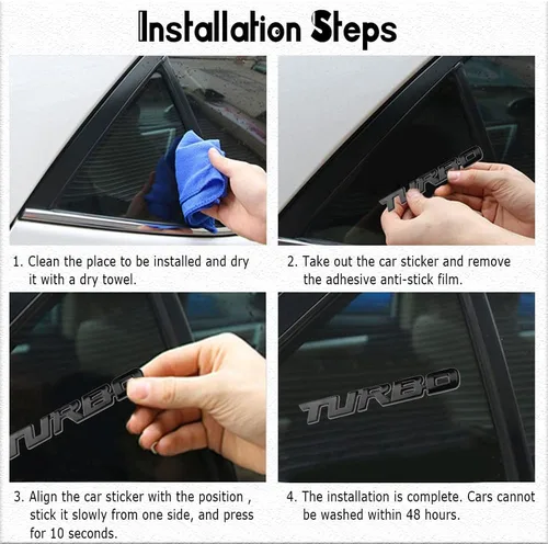 Miniatura 5 de Emblema de Coche Turbo, Insignia Turbo de Metal 3D para Guardabarros Lateral del Cuerpo del Auto y Maletero, Calcomanía Adhesiva de Decoración