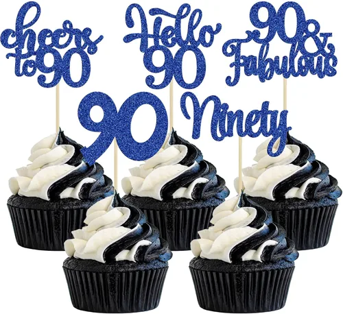 Miniatura 55 de 30 piezas Adornos para pastel de cumpleaños de 6 años, seis brillos, hola 6, púas para cupcakes, felicitaciones a los 6 años, decoraciones