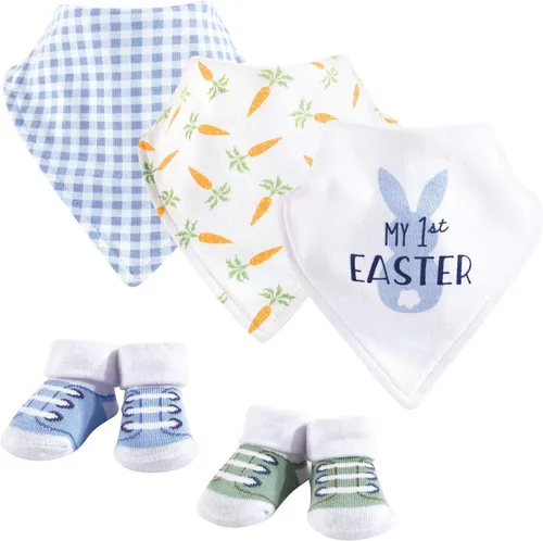 Miniatura 36 de Hudson Baby Conjunto de babero y calcetines unisex de algodón para bebé