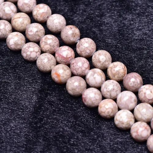Miniatura 7 de Cuentas sueltas redondas de jaspe a rayas grises naturales de 0.394 pulgadas para la fabricación de joyas Nacklace (38-40 unidades)