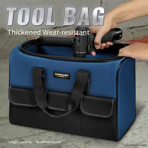 Miniatura 9 de Bolsas de herramientas WINHUNT para hombres, organizador de herramientas de 17 pulgadas con 6 bolsillos, tela impermeable de tela 600D, 16.9 x 11.8