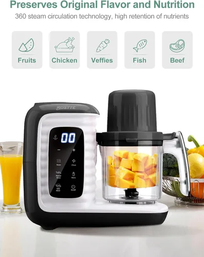 Miniatura 6 de MOMYEASY Procesador de Alimentos para Bebés, Procesador Multifunción Picador Triturador, Vaporizador de Alimentos para Bebés y Licuadora de Puré