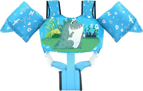 Miniatura 8 de Chriffer - Chaleco salvavidas para niños de 30 a 55 libras, flotadores con arnés de hombro con alas de brazo para niños y niñas de 2, 3, 4, 5, 6, 7
