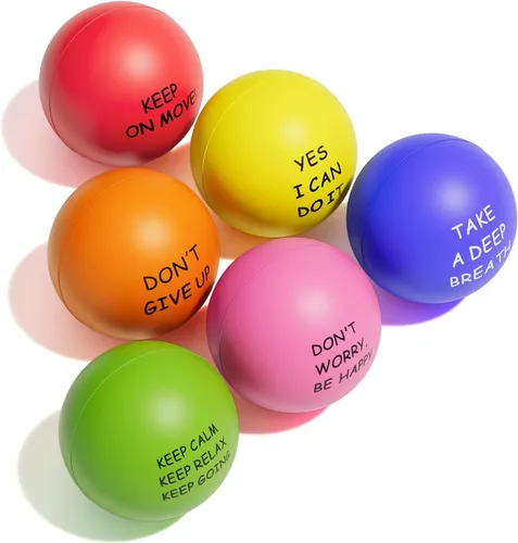 Miniatura 8 de KDG Bolas motivacionales para el estrés (paquete de 20) para niños y adultos, pelota de alivio del estrés con quetos para aliviar la ansiedad