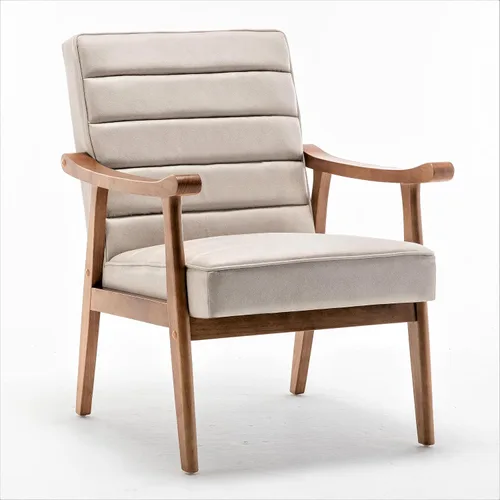 Container Furniture Direct Silla decorativa moderna de mediados de siglo con diseño de sillón de marco abierto, amortiguación de espuma de felpa y
