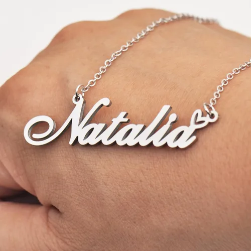 Miniatura 2 de Aoloshow Collar personalizado con nombre de corazón dorado personalizado con cualquier nombre, joyería de acero inoxidable para graduación de mujer
