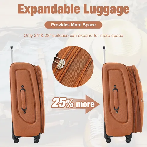 Miniatura 205 de Merax Juegos de equipaje de mano en maleta aprobada por aerolíneas, estuche rígido con ruedas giratorias expandibles, Negro
