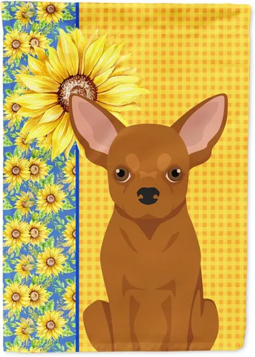 Miniatura 302 de Caroline's Treasures WDK5331CHF - Bandera de verano con diseño de girasoles rojos y blancos, manga grande, para porche, para colgar en la pared