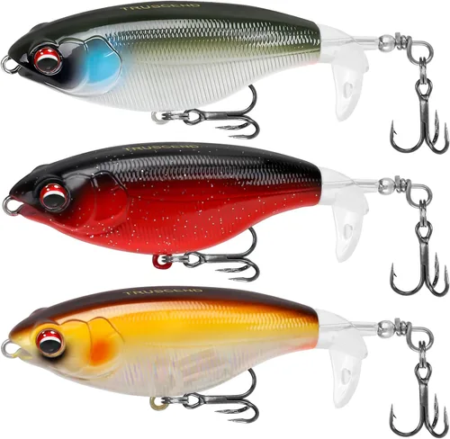 Miniatura 15 de TRUSCEND PoPobait con ganchos BKK, señuelos de pesca para lubina, lucio, lucio, perca almizclada, señuelo flotante para agua dulce o salada