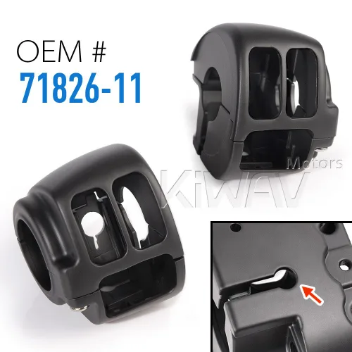 Miniatura 9 de KiWAV Carcasa de interruptor negra compatible con Harley-Davidson '12-Later Dyna Softail '14-Later XL OEM #71826-11